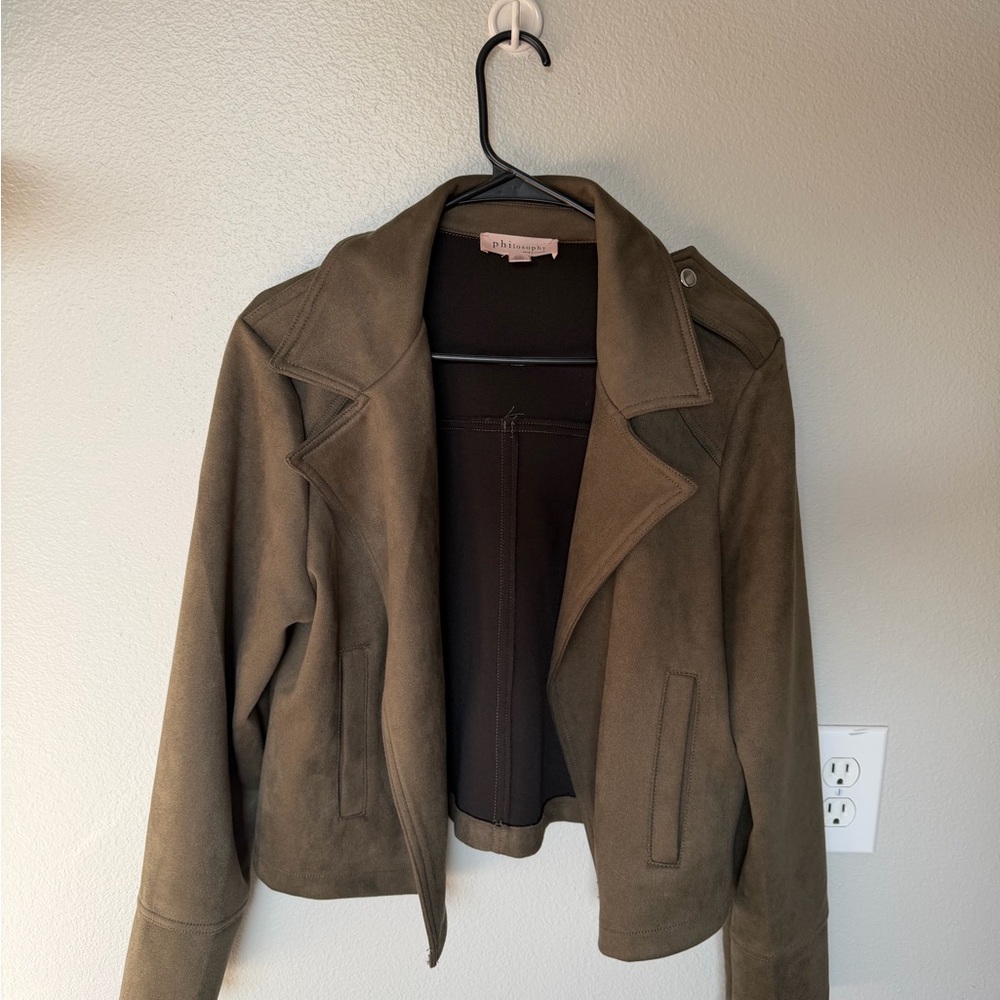 Philosophy Olive Leather Jacket